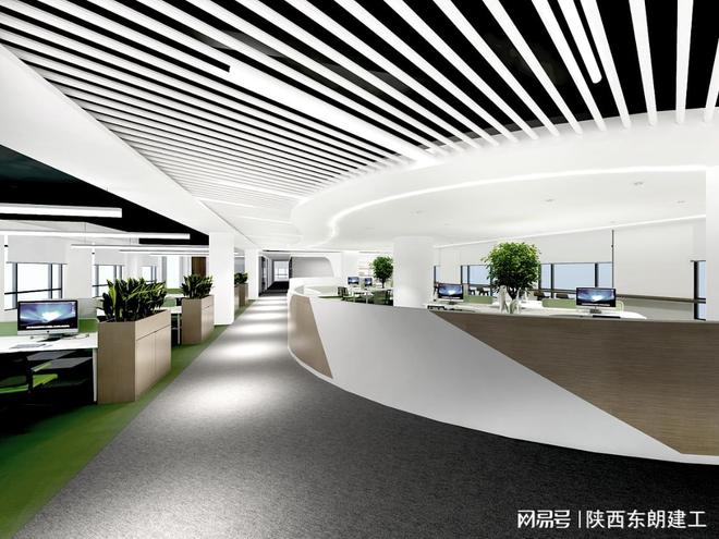 西安集团公司办公Kaiyun 开云体育装修设计国企办公室装修上市公司(图3)