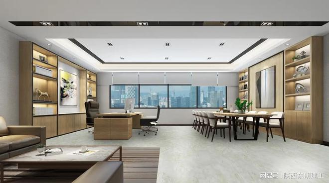 西安集团公司办公Kaiyun 开云体育装修设计国企办公室装修上市公司(图2)